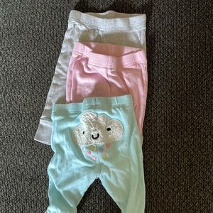 3 pair gerber 0-3 months pants
